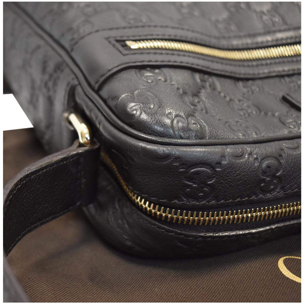 GUCCI Guccissima Leather Messenger Bag Black 201448