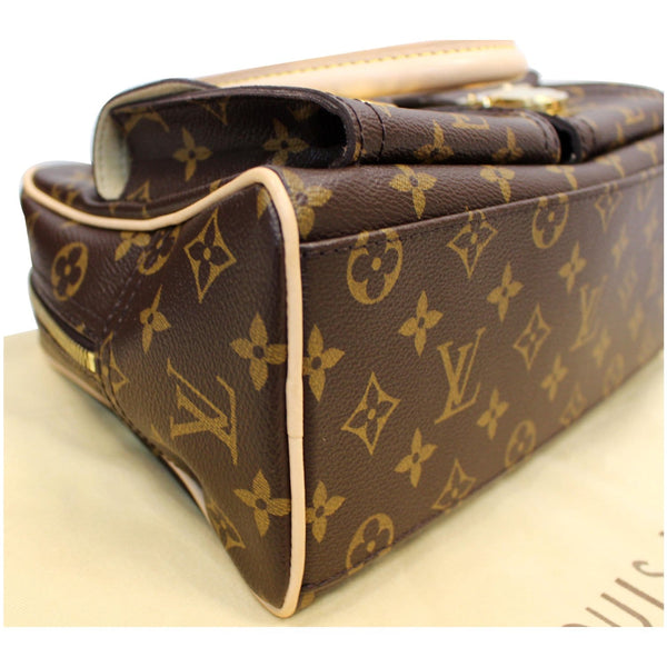 LOUIS VUITTON Manhattan PM Monogram Canvas Satchel Bag Brown