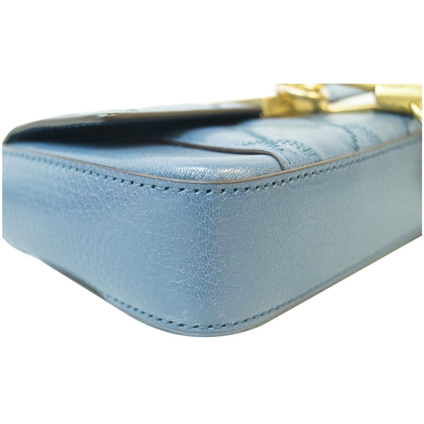 GIVENCHY GV3 Mini Quilted Leather Crossbody Bag Teal Blue