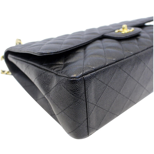 CHANEL Classic Maxi Jumbo Double Flap Caviar Leather Shoulder Bag-US