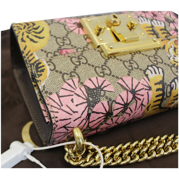 GUCCI Bengal Small Padlock GG Supreme Monogram Print Shoulder Bag 409487-US