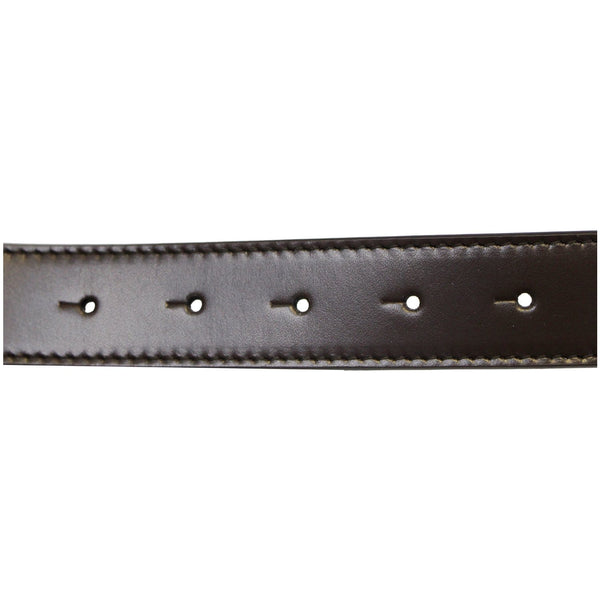 Valentino Logo Dark Brown Leather Belt Size 36-US