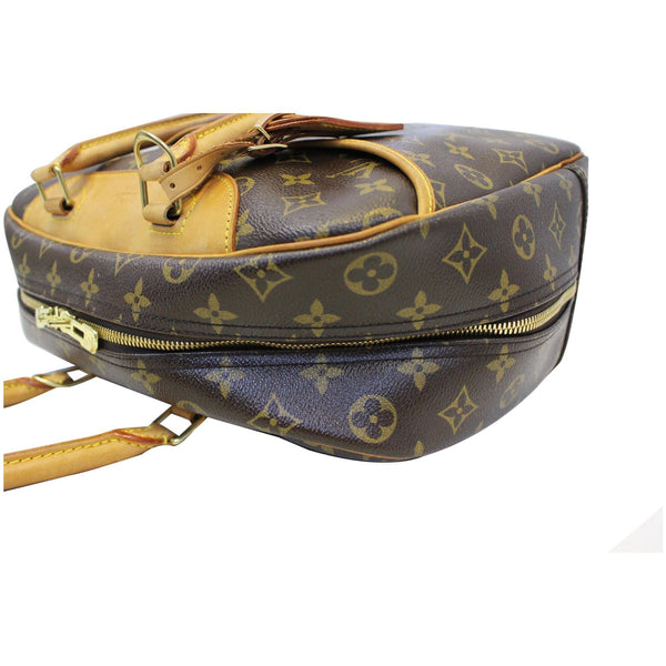 LOUIS VUITTON Deauville Monogram Canvas Boston Satchel Bag Brown