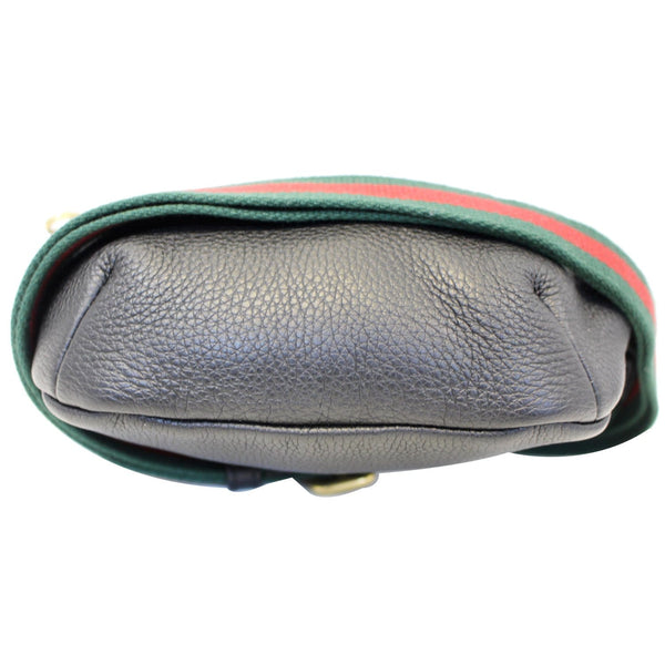 GUCCI Print Leather Black Belt Waist Bum Bag Small 527792