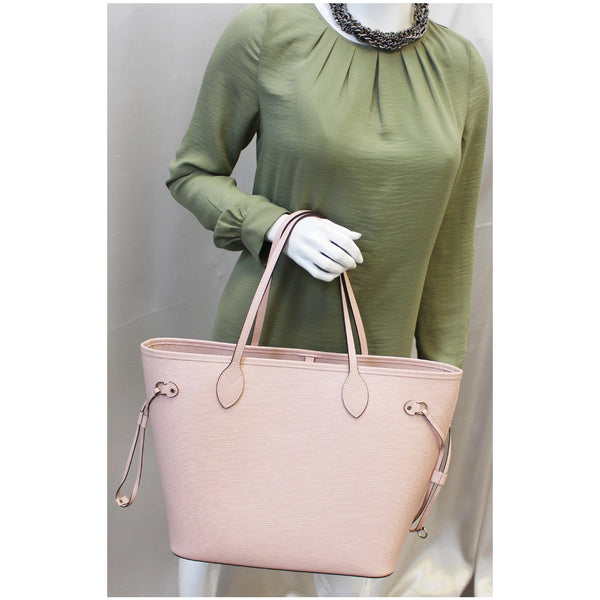 LOUIS VUITTON Neverfull MM Epi Leather Tote Shoulder Bag Rose Ballerin-US