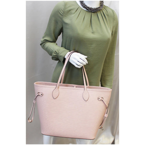 LOUIS VUITTON Neverfull MM Epi Leather Tote Shoulder Bag Rose Ballerin-US