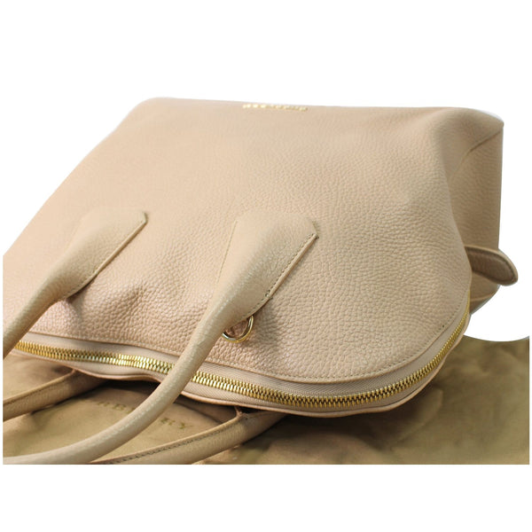 BURBERRY London Greenwood Grainy Leather Bowling Bag Nude