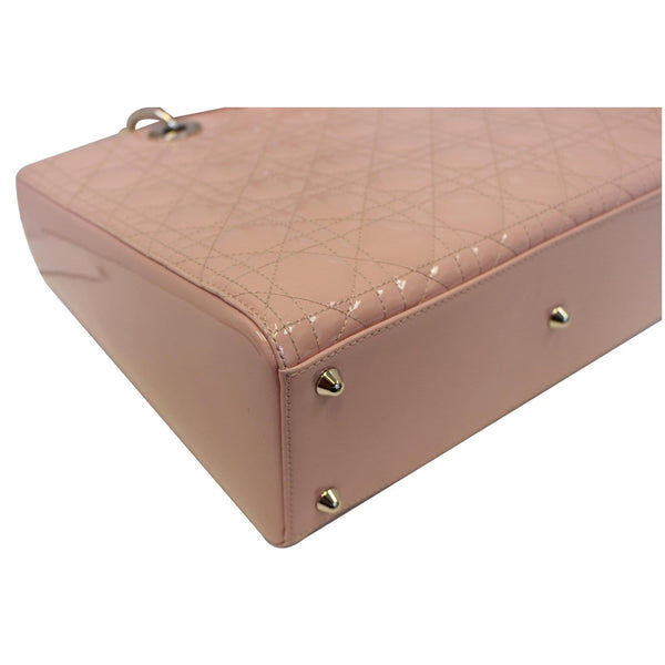 CHRISTIAN DIOR Quilted Patent Leather Lady Dior Large Shoulder Bag-US