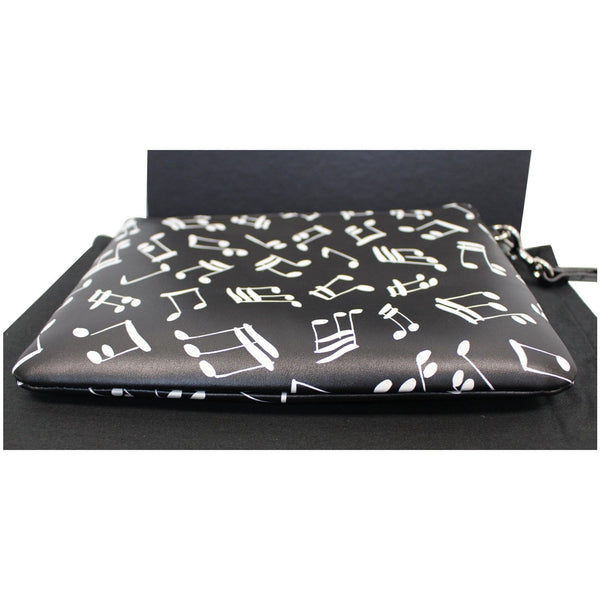 YVES SAINT LAURENT Calfskin Musical Notes Zip Pouch Black - Final Sale