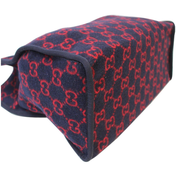 GUCCI GG Wool Tote Shoulder Bag Blue/Red 598169