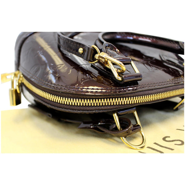 LOUIS VUITTON Alma BB Vernis Leather Satchel Crossbody Bag Amarante-US