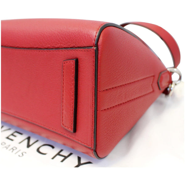 GIVENCHY Mini Antigona Goatskin Leather Shoulder Bag Red