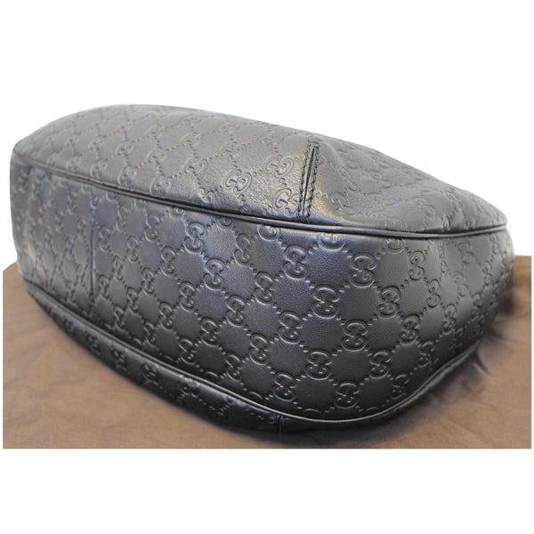 GUCCI New Web Guccissima Leather Hobo Bag Black 233604