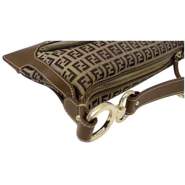 FENDI Zucca Small Canvas Shoulder Bag Beige-US