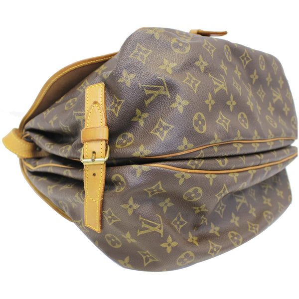 LOUIS VUITTON Saumur 35 Monogram Canvas Shoulder Bag Brown
