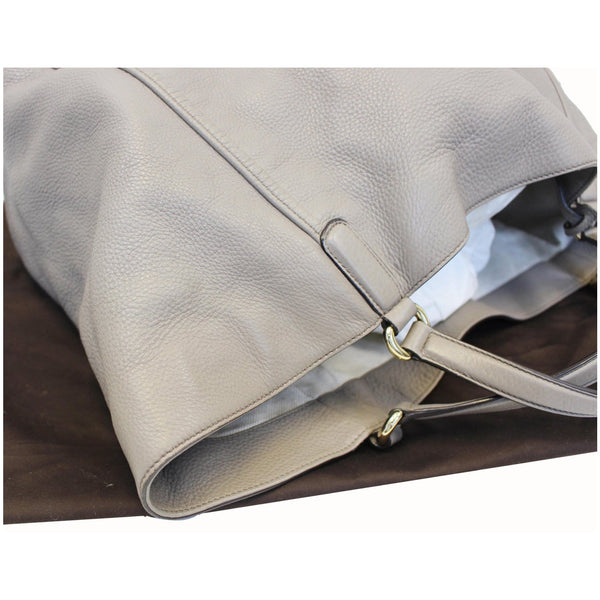 GUCCI Soho Pebbled Leather Large Tote Shoulder Bag Taupe-US