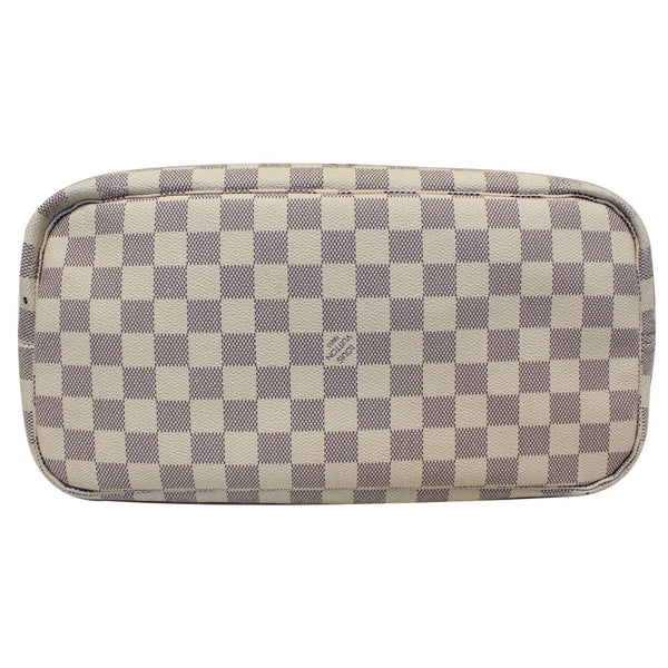 LOUIS VUITTON Neverfull MM Damier Azur Tote Shoulder Bag White