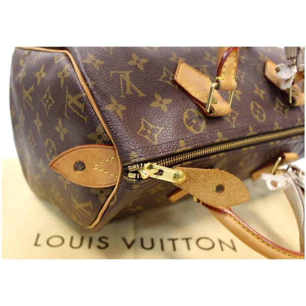 LOUIS VUITTON Speedy 30 Monogram Canvas Satchel Bag Brown