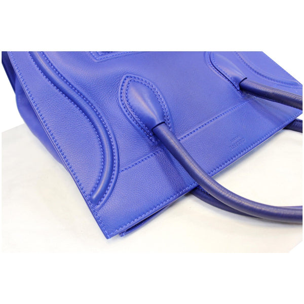 CELINE Phantom Luggage Medium Blue Leather Tote Bag-US