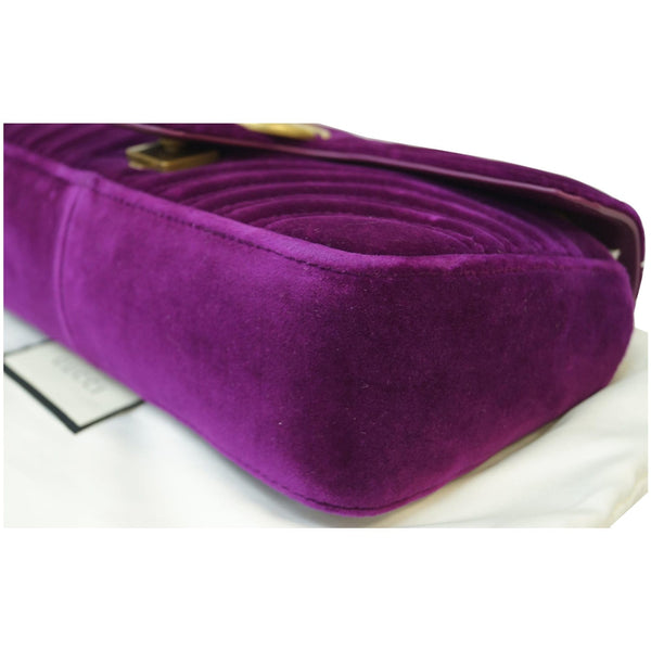 GUCCI GG Marmont Velvet Small Shoulder Bag Purple 443497