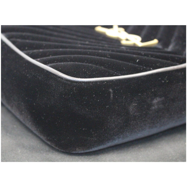 YVES SAINT LAURENT Camera Velvet Crossbody Bag Black