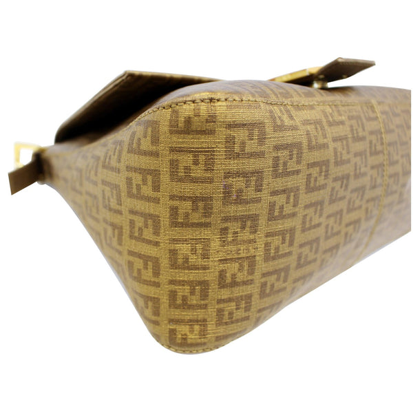Fendi Forever Mama Zucca Canvas leather Gold Shoulder Bag