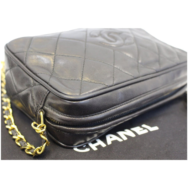 CHANEL Camera Tassel Lambskin Leather Shoulder Bag Black