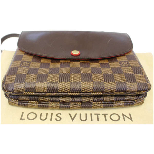 LOUIS VUITTON Twice Pochette Damier Ebene Crossbody Bag Brown