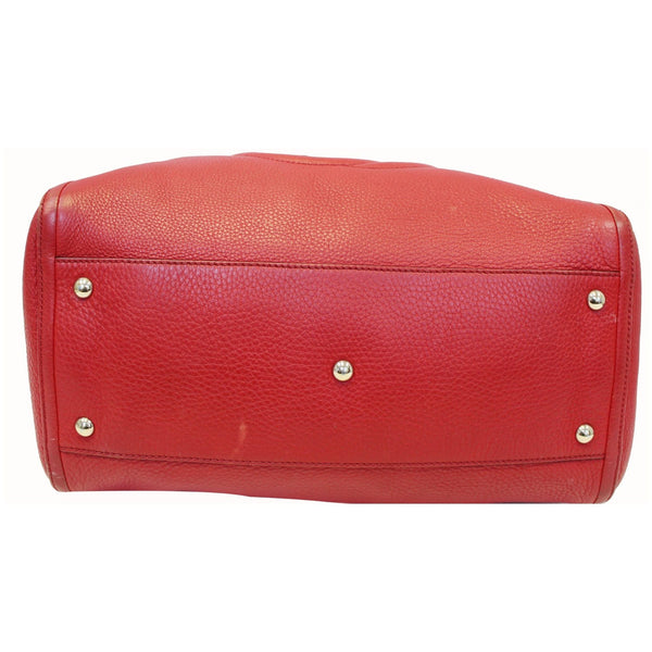 GUCCI Soho Top Handle Pebbled Leather Tote Bag Red-US