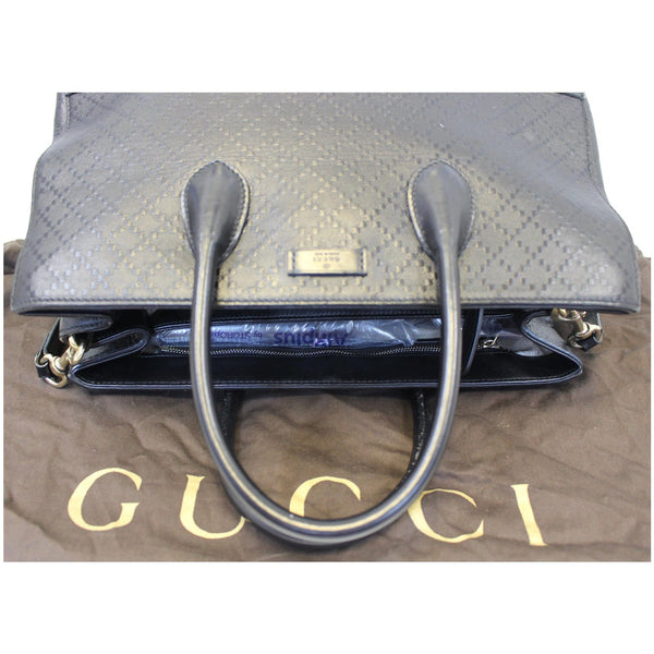 GUCCI Bright Diamante Medium Top Handle Bag Black