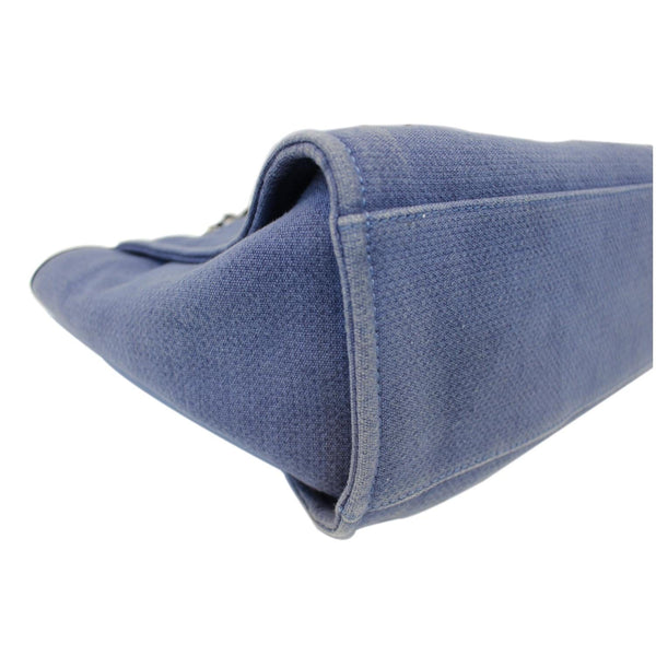 CHANEL Canvas Deauville Large Tote Denim Blue Shoulder Handbag-US