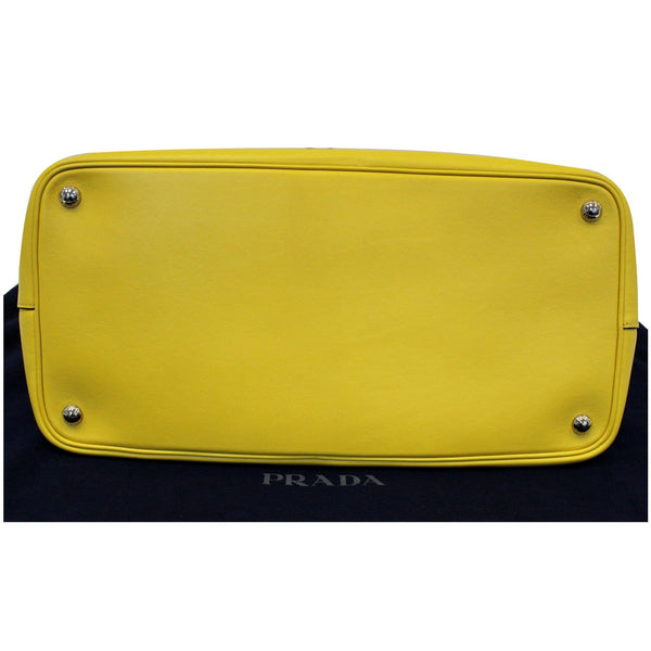 Prada Tote Bag Calfskin Buckle Tote Bag Yellow City - Full Bottom