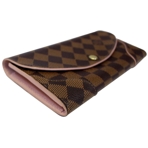 LOUIS VUITTON Caissa Damier Ebene Wallet Rose Ballerine-US