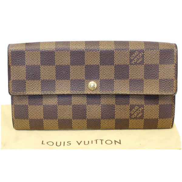 LOUIS VUITTON Sarah Damier Ebene Wallet Brown