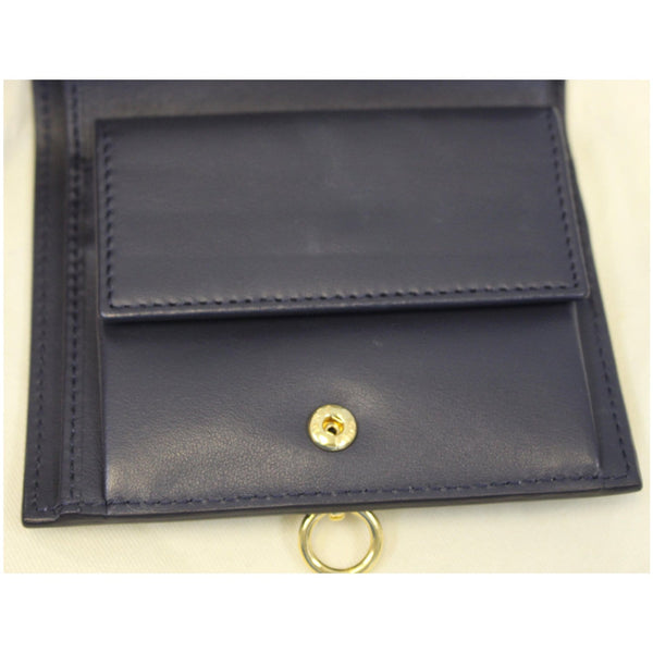 Fendi Bi-Fold Leather Wallet Blue For Women - leather