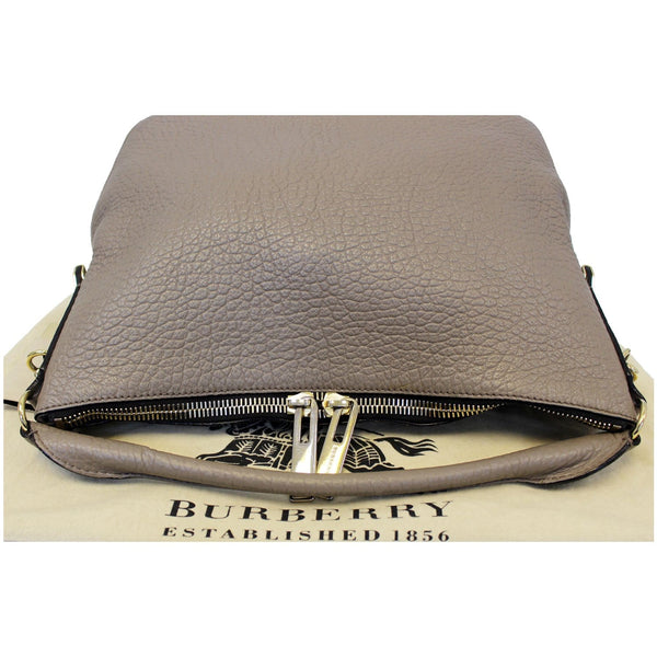 Burberry Leather Ledbury Grain Hobo Shoulder Bag - front view