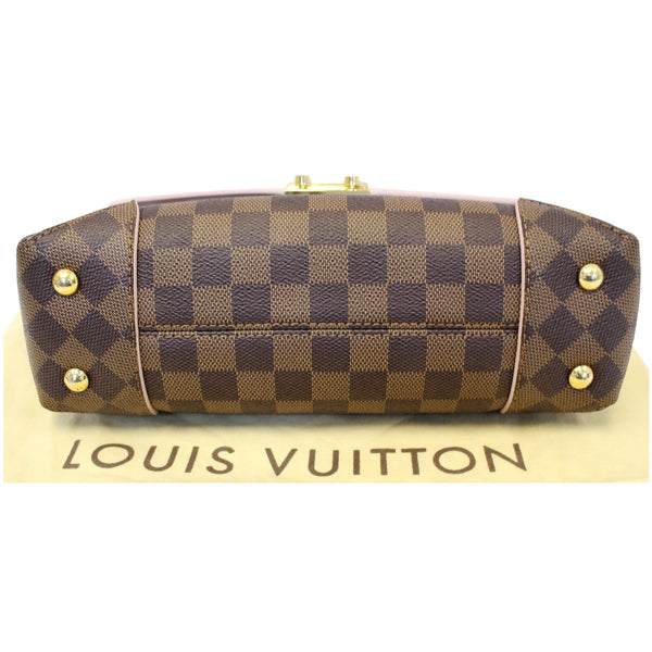 LOUIS VUITTON Caissa Chain Damier Ebene Clutch Shoulder Bag Rose Ballerine
