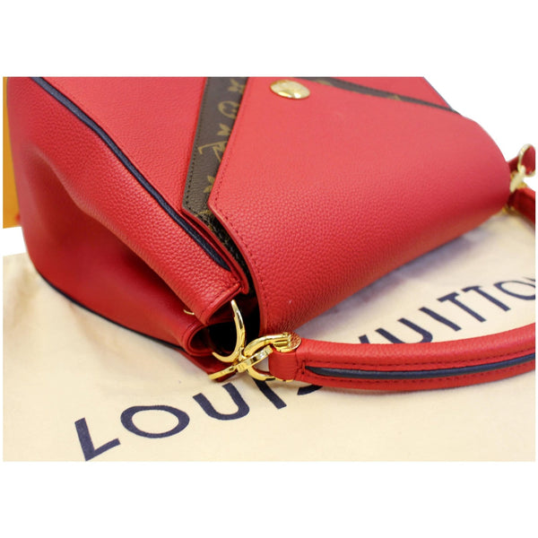 LOUIS VUITTON Double V Grained Leather Monogram Shoulder Bag Rubis-US