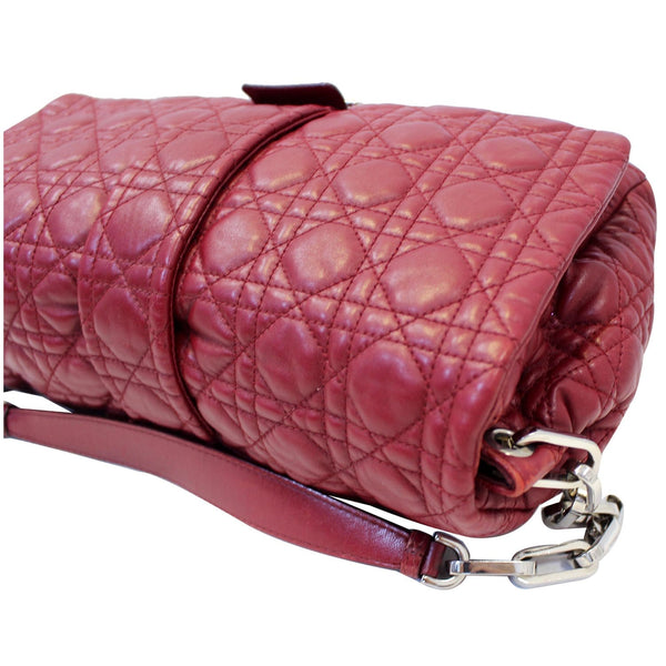 CHRISTIAN DIOR Medium Flap Cannage Leather Shoulder Bag Red-US