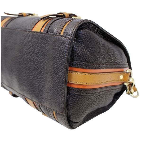 Burberry Alchester Bowling Leather Satchel Shoulder Bag Black-US