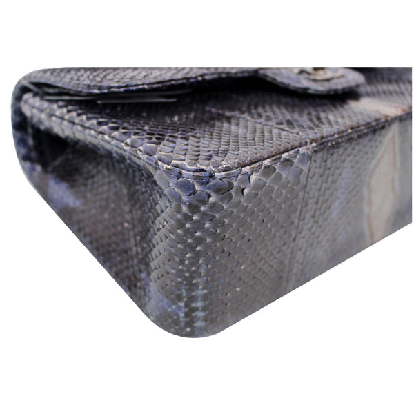 used Chanel Timeless Classic Double Flap Python Shoulder Bag Blue