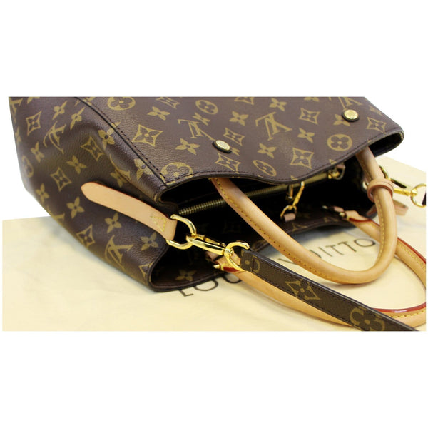 Louis Vuitton Montaigne MM Monogram Canvas Shoulder Bag - gold zip