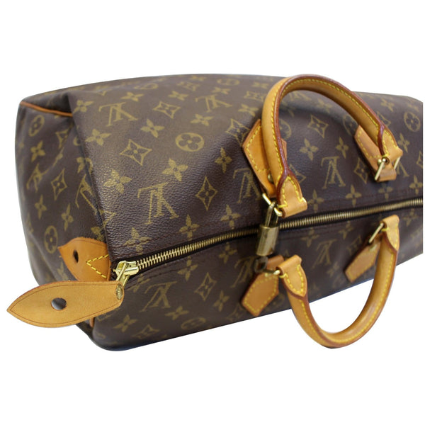 LOUIS VUITTON Speedy 40 Monogram Canvas Satchel Handbag Brown-US