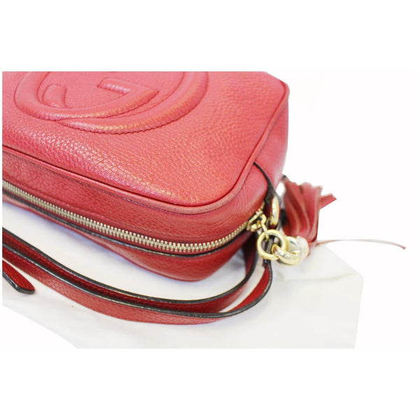 GUCCI Soho Disco Pebbled Leather Small Crossbody Bag Red-US