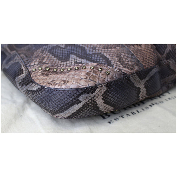 BURBERRY Large Python Leather Tote Shoulder Bag Brown