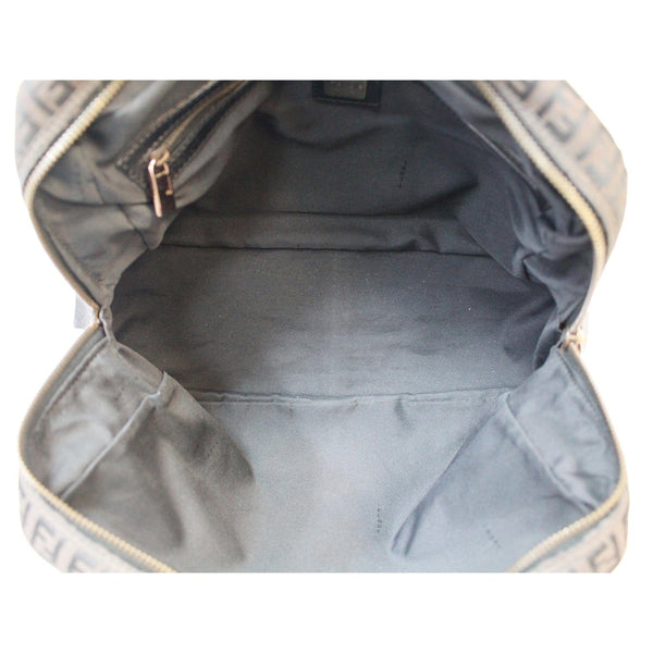 FENDI Top Handle Zucca Fabric Canvas Tote Brown