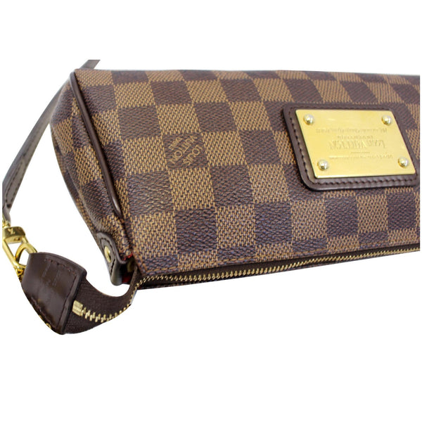 LOUIS VUITTON Pochette Eva Damier Ebene Clutch Crossbody Bag Brown