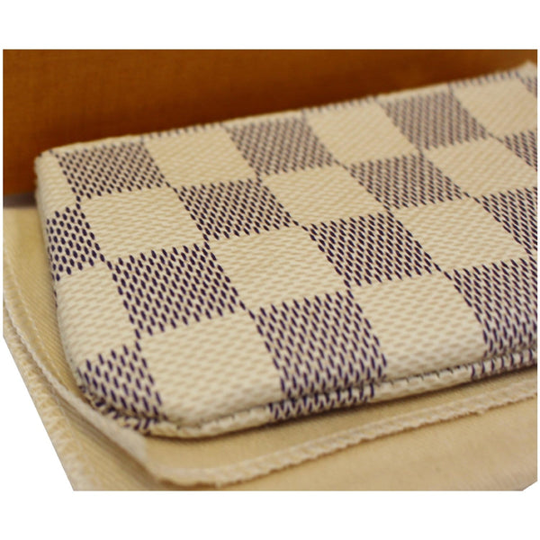LOUIS VUITTON Key Coin Pouch Damier Azur White