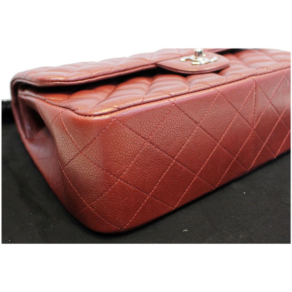 Chanel Jumbo Double Flap Shoulder Bag Caviar Quilted leather red