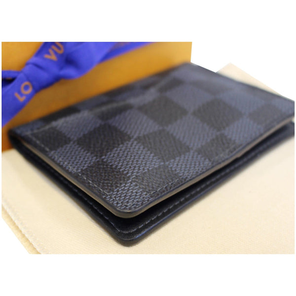 LOUIS VUITTON Pocket Organizer Damier Cobalt Canvas Card Case Navy Blue